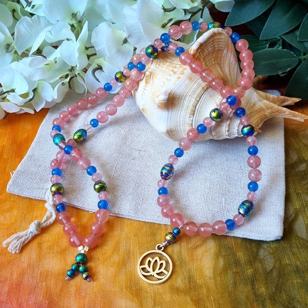 Blue Lotus Mala – (ID: am4)
