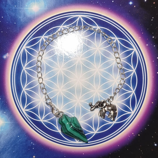 Malachite Elephant Pendulum – (ID: ap14)