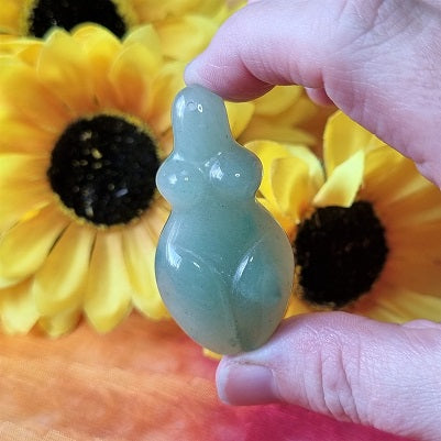 Green Aventurine Goddess Pendant – (ID: cra18)