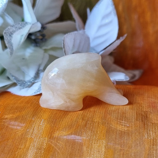 Yellow Calcite Dolphin – (ID: cra26)