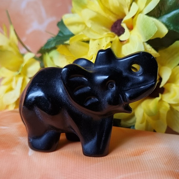 Black Obsidian Elephant – (ID: cra44)