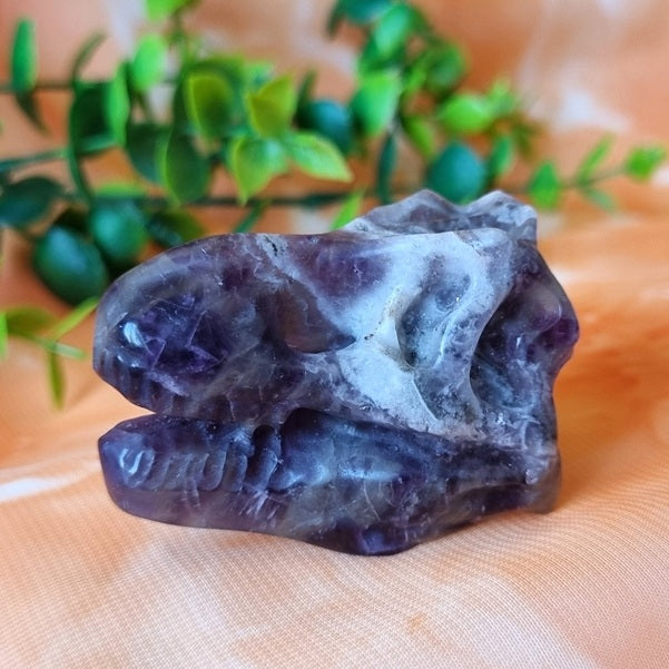Chevron Amethyst Dinosaur Skull – small - (ID: cra53)