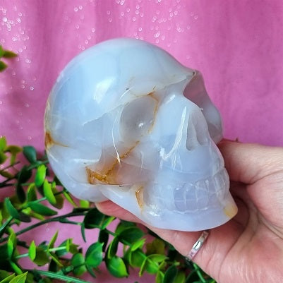 Chalcedony Skull - large - (ID: cra62)