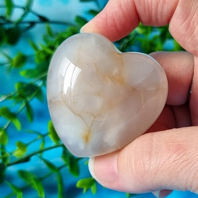 Speckled Brown Agate Heart - (ID: crf97)