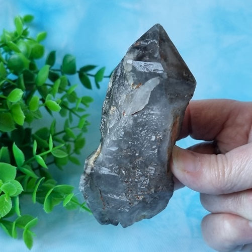 Elestial Smokey Quartz Raw Point - (ID: crn101)
