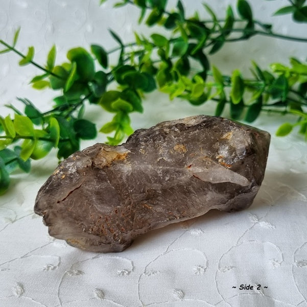 Elestial Smokey Quartz Raw Point - (ID: crn101)