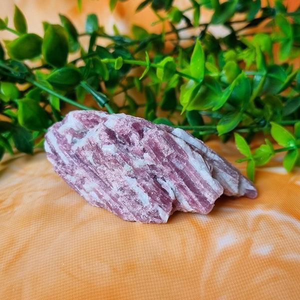 Pink Tourmaline in Quartz - (ID: crn176)