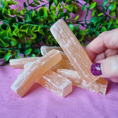Peach Selenite Rods - small - (ID: crn177)
