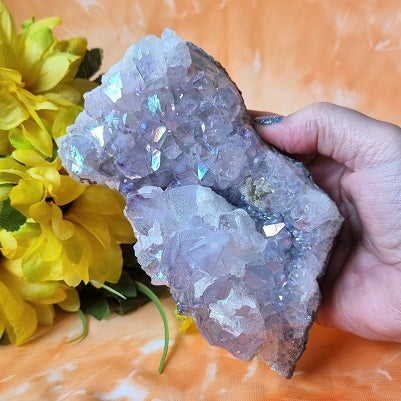 Amethyst Aura Quartz Cluster - (ID: crn76)