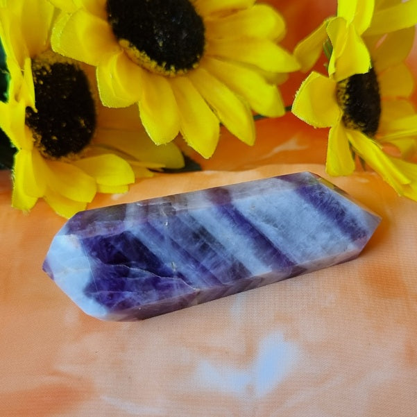 Chevron Amethyst Double Terminated Point – (ID: crp1)