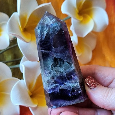 Rainbow Fluorite Point - (ID: crp35)