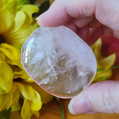Rose Quartz Flatstone - (ID: crp77)