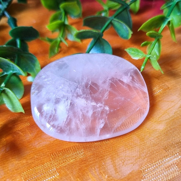 Rose Quartz Flatstone - (ID: crp77)