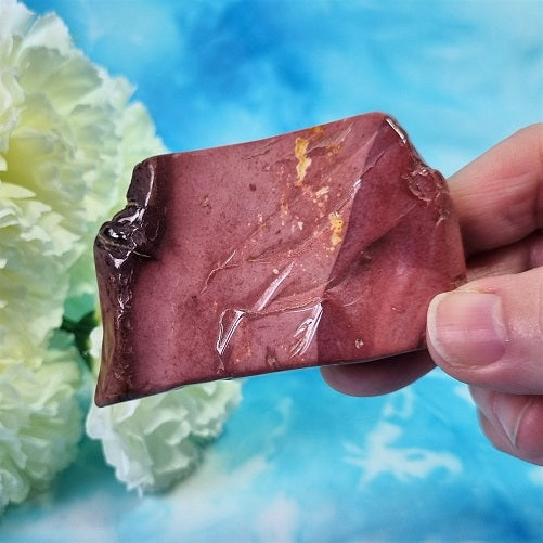 Red Mookaite Slice – (ID: crp98)