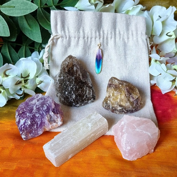 Spiritual Protection & Emotional Wellbeing Pack – Feather Charm – (ID:  cs21)