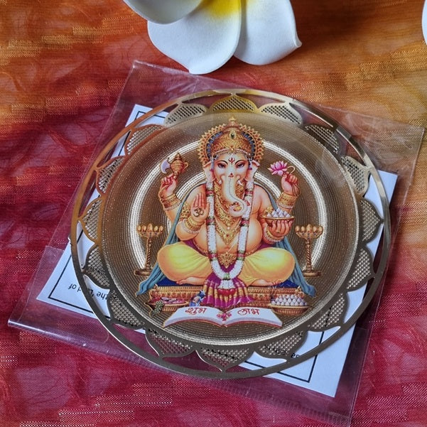 Ganesh Icon – Double Sided (gold plated) – (ID: sg8)