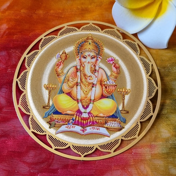 Ganesh Icon – Double Sided (gold plated) – (ID: sg8)