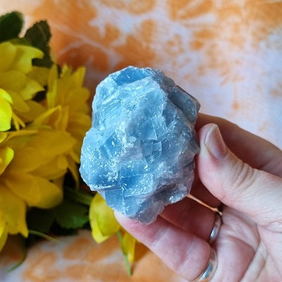Blue Calcite Chunk - (ID: crn63)