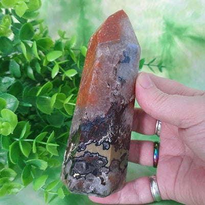 Tangerine Quartz with Opal Point – (ID: crp17)