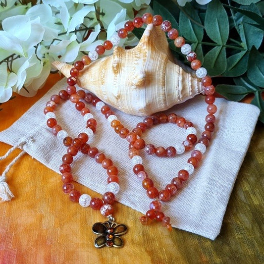 Red Butterfly Mala – (ID: am3)