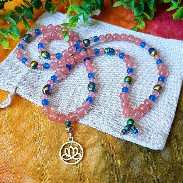 Blue Lotus Mala – (ID: am4