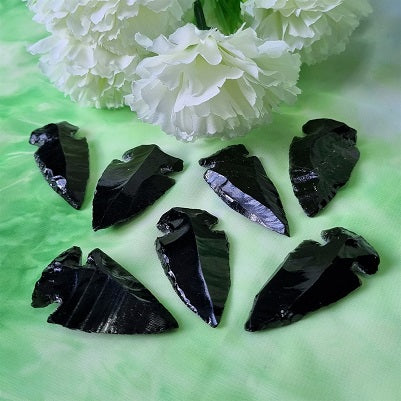 Black Obsidian Arrowheads – (ID: cra11)