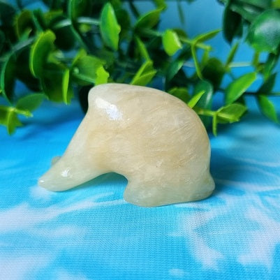 Yellow Calcite Dolphin – (ID: cra26)