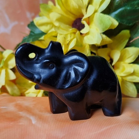 Black Obsidian Elephant – (ID: cra44)