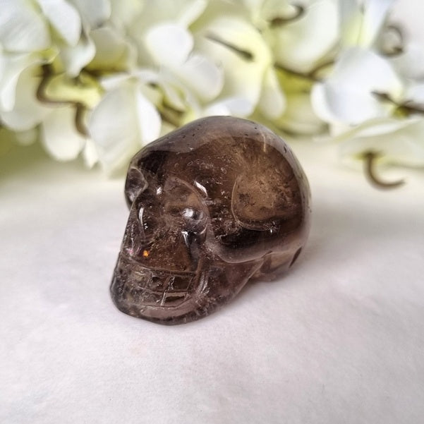 Smokey Quartz Skull – (ID: cra47)