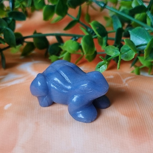 Blue Aventurine Frog - (ID: cra7)