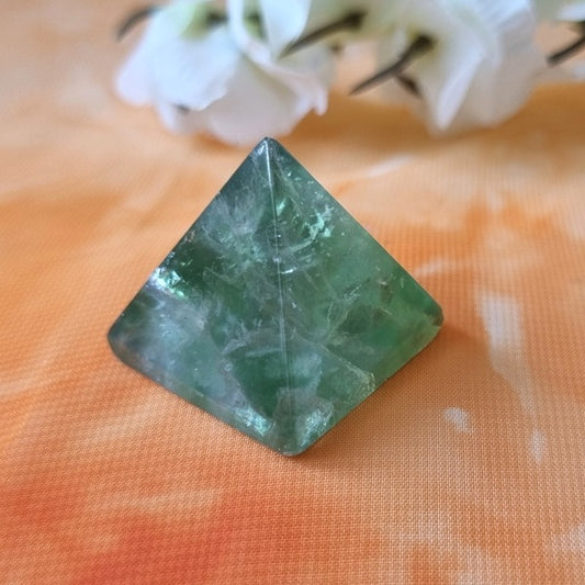 Green Fluorite Pyramid – (ID: crf29)