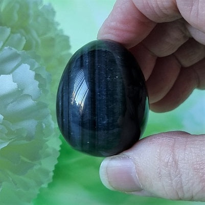 Blue Tigers Eye Egg – (ID: crf70)