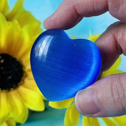 Blue Cats Eye Heart – (ID: crf78)