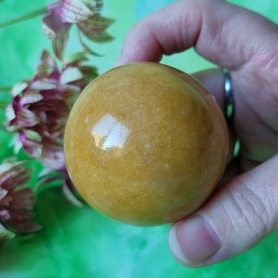 Yellow Mookaite Sphere - (ID: crf84)