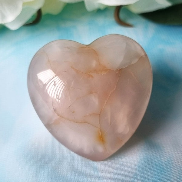 Speckled Brown Agate Heart - (ID: crf97)