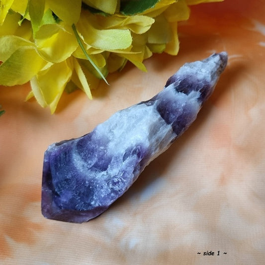 Chevron Amethyst Raw Point - (ID: crn11)