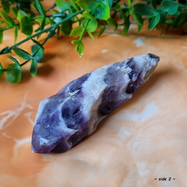 Chevron Amethyst Raw Point - (ID: crn134)