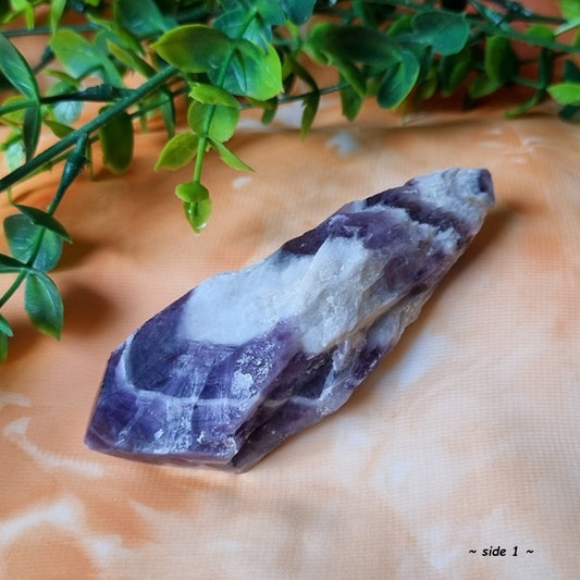 Chevron Amethyst Raw Point - (ID: crn134)