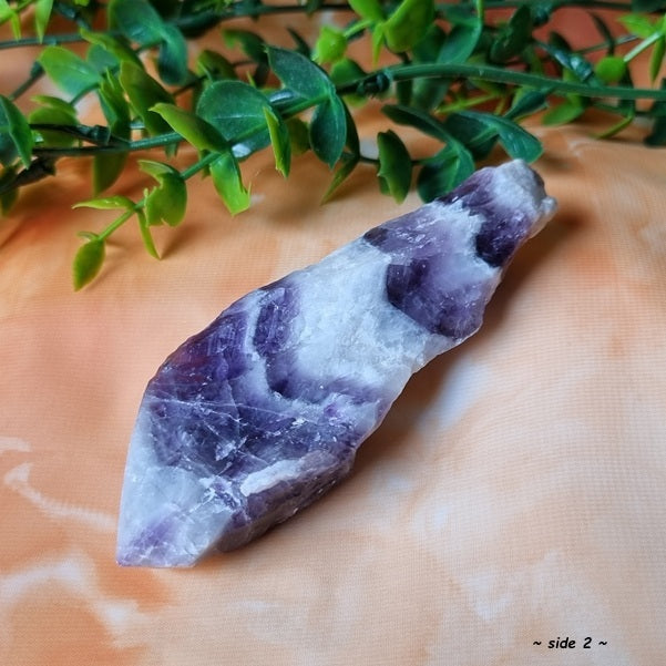 Chevron Amethyst Raw Point - (ID: crn70)