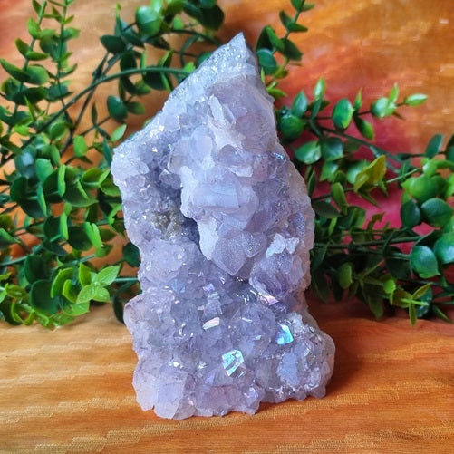 Amethyst Aura Quartz Cluster - (ID: crn76)