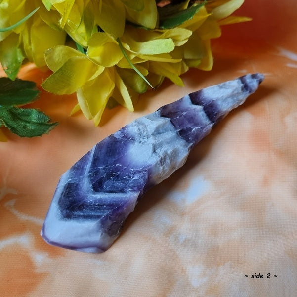 Chevron Amethyst Raw Point - (ID: crn86)
