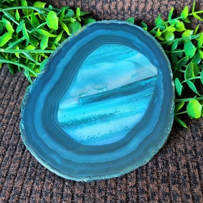 Turquoise Agate Slice - (ID: crp110)