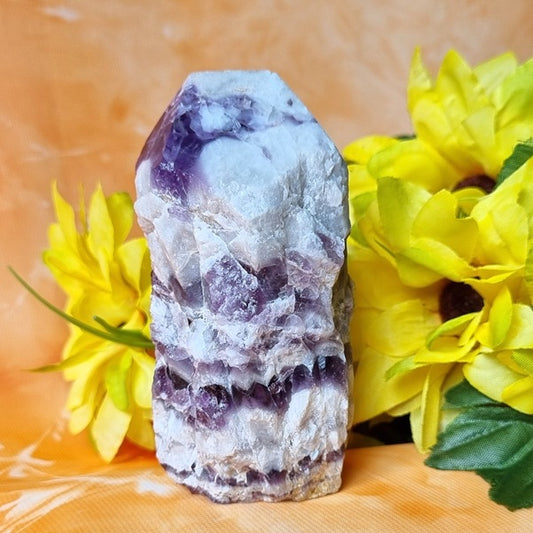 Chevron Amethyst Raw Base Point - (ID: crp150)
