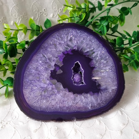 Purple Agate Slice - (ID: crp24)