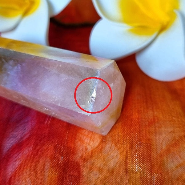 Aura Rose Quartz Point – (ID: crp45)