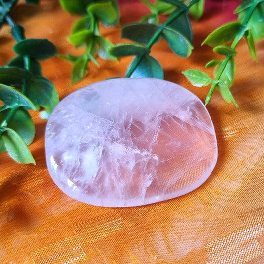 Rose Quartz Flatstone - (ID: crp77)