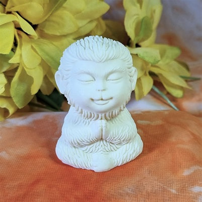 Nut Ivory Meditating Monkey – (ID: cra67)