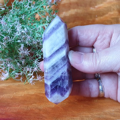 Chevron Amethyst Double Terminated Point – (ID: crp1)
