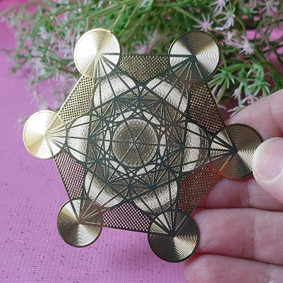 Metatron’s Cube – small (gold plated) - (ID: sg22)