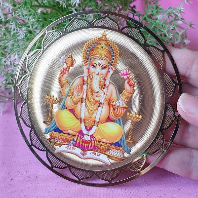 Ganesh Icon – Double Sided (gold plated) – (ID: sg8)